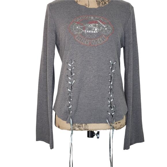 Biker Design 2007 Daytona Beach Bike Week Long Sleeve Lace Up Top Size XL - Picture 2 of 8